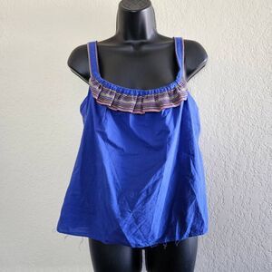 One September Embroidered Flowy Tank Top